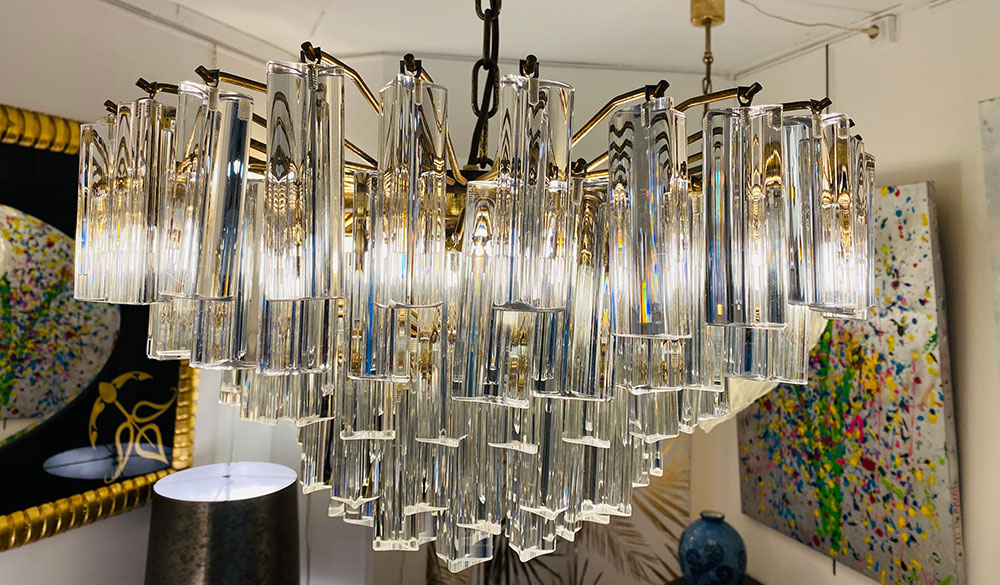 Lustre en verre blanc Paolo Venini 02