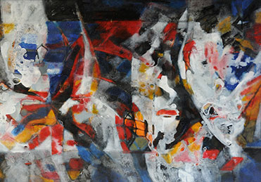  Huile sur Toile Mid-Century par Eliane Rosso 