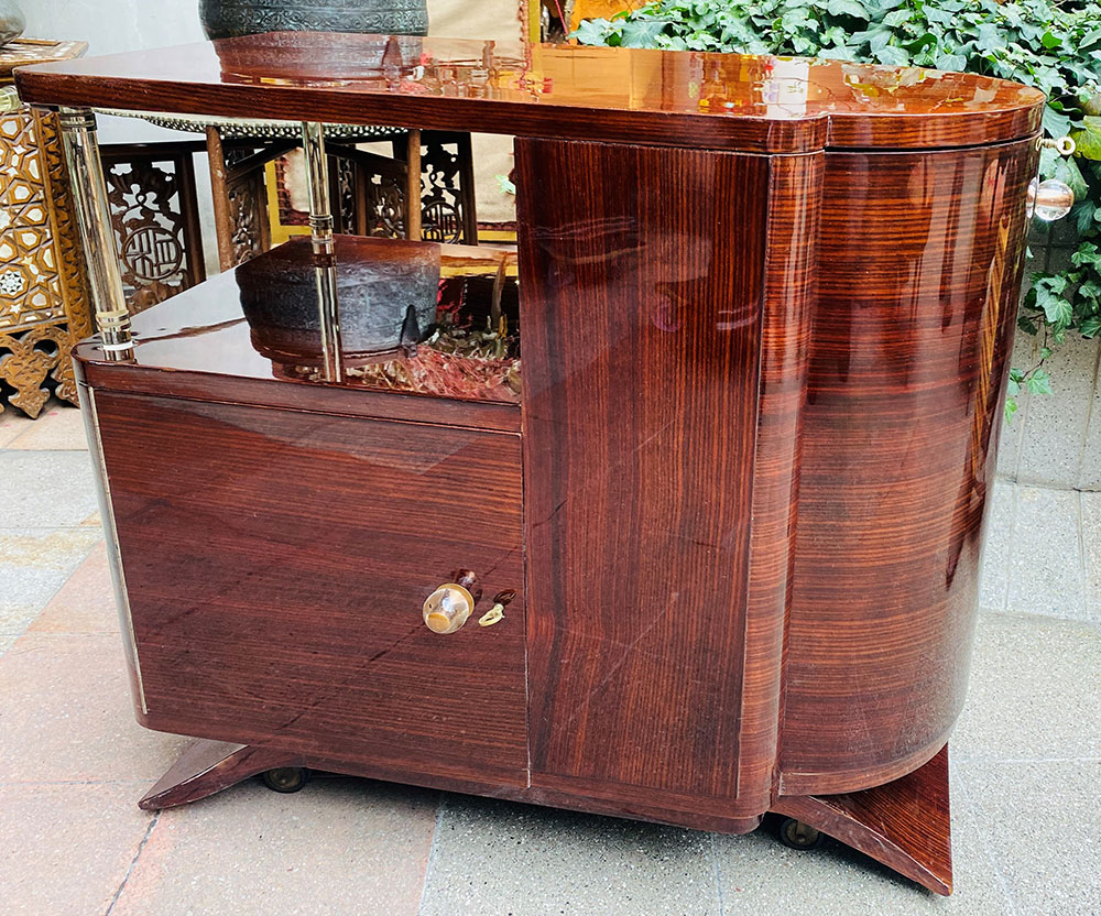 Petit Bar Art Déco en palissandre