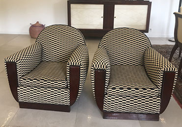 Paire de fauteuils Art-Déco Club