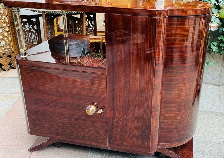 Petit Bar Art Déco en palissandre